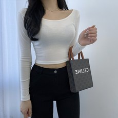 VANANA2 국내제작 여성 유넥 슬림핏 쫀쫀 크롭 긴팔 티셔츠 4color