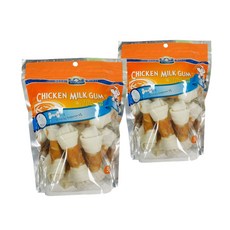 벨버드 치킨 밀크껌 애견간식 10p, 2개, 소가죽 + 닭고기 혼합맛