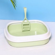 고양이평판화장실 세트 고양이배변판 그린 모래삽