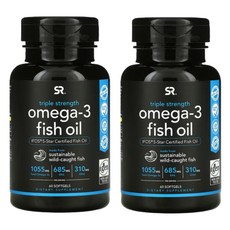 [2통] 스포츠 리서치 rTG 오메가3 트리플 스트렝스 1250mg 소프트젤 60정 685 EPA 310 DHA, 1개, 기본