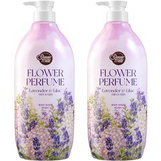 샤워메이트 플라워퍼퓸 바디워시 라벤더&라일락, 900ml, 2개