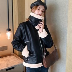 여성레더무스탕 1P 여자 블랙 털잠바 따뜻 겨울 점퍼 259741