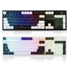 앱코 HACKER 무접점 RGB 투톤 이중사출 유선키보드 45g, K997P, 블랙, 일반형