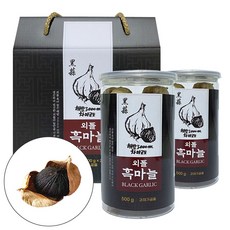 [선물용 포장] 외톨 통 흑마늘 1kg 세트 마늘 100% 숙성 발효 차마고도, 500g, 2통