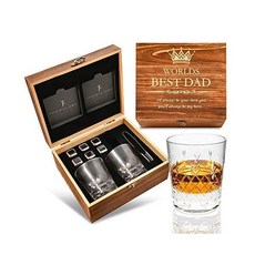딸이 주는 아빠를 위한 선물 - 새겨진 Worlds Best Dad Youll Always be my Hero 위스키 잔 세트 I 아빠 생일, Worlds Best Dad - Daughter 제