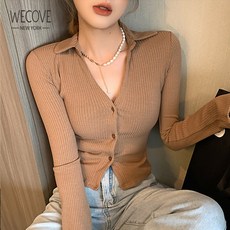 위코브 폴로 긴팔 슬림 가디건