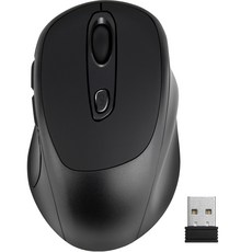 코시 무소음 6버튼 무선마우스 2.4GHz 3단계 DPI-M4005WL, 블랙, M4005WL-4005