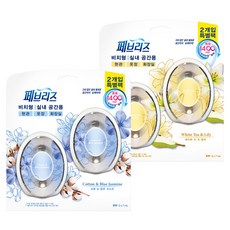 페브리즈 비치형 실내용 방향제 코튼 앤 블루자스민 7ml x 2p + 화이트티 앤 릴리 7ml x 2p 세트, 1세트