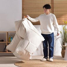 빈 백 1인용 싱글 더블 수유 소파 안락 의자 편안한 겨울 양털 디자인, 07.EPP발쿠션더블시트컬러노트