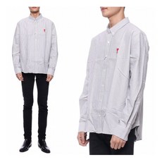 [아미] 22FW 남성 하트 로고 스트라이프 셔츠 (BFHSH113_471_004_M_22