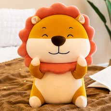 대형 시바견 애착 펭귄 호랑이 곰 토끼 인형 라이언, 갈색 사자_70 cm