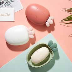 1+1 휴대용 캠핑용 당근 비누케이스, 그린2P