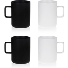 아트웨어 모던 머그 400ml 2종, 블랙, 화이트, 2세트