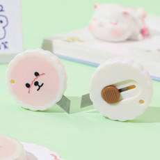 휴대용 캐릭터 곰돌이 언박싱 미니 택배 커터칼, 브라운곰