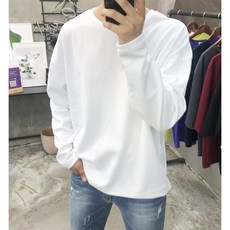 용된다 남자 빅사이즈 특양면 오버핏 긴팔티셔츠