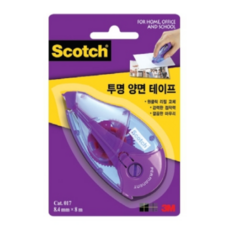 3M 스카치 한 손으로 쓰는 양면 테이프 017D 8.4mm x 8m, 4개
