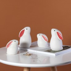 뭉툭 세라믹 토끼 한쌍 2023 금전 건강 재물 행운 운수 대통 복 기원 테이블 인터리어 장식 인형 오브제