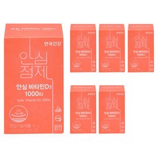 안국건강 안심 비타민 D3 1000 18g, 6개, 60정