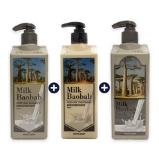 밀크바오밥 샴푸+트리트먼트+바디워시 화이트솝향 500ml, 1개