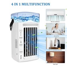 Kentaly 휴대용 에어컨 개인용 미니 증발식 컨디셔너 에어 쿨러 USB 충전 포함 8가지 색상 조명 휴대용 AC 팬 가습기 미스트 사무실 가정 실외용
