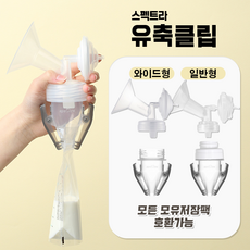 [당일발송] 스펙트라 유축클립 (모유저장팩 집게 젖병없이 바로유축), 1.유축클립(와이드깔대기타입)