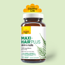 컨트리라이프 맥시 헤어 플러스 스킨 앤 네일 비오틴 5000mcg 120캡슐 Biotin, 맥시헤어플러스 비오틴 5000mcg 120캡슐