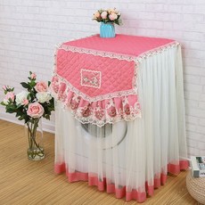세탁기 커버 전자동 문열림 더스트 커버 드럼 8kg 사이드 문열림 선루프 필라멘트 세탁기세트, 풍차 핑크, 롤러 60x60x85