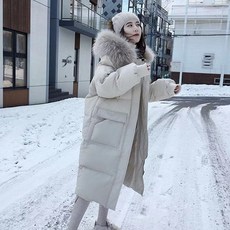 SJW 여성 겨울 루즈핏 후드 퍼카라 여성롱패딩