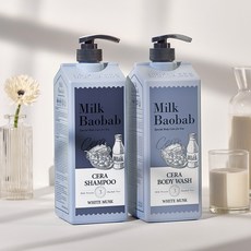 밀크바오밥 세라 샴푸+바디워시 화이트머스크 1200ml YE