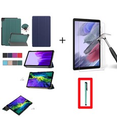 삼성전자 갤럭시 탭 A7 (Wi-Fi) SM-T500NZAEKOO 스마트케이스+9H강화유리+터치펜, 블랙케이스+9H강화유리