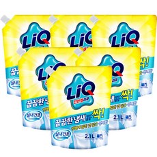 리큐 진한겔 꿉꿉한 냄새 제거 세제 리필, 2.1L, 6개