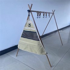 인디언행어 상판 우드 캠핑옷걸이 미니멀 캠핑용품 감성 휴대용 행거, 대형 우드 그레인 선반 + 대형 가방--세트