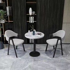 남쪽나무 2인 티 테이블 세트 2인용 식탁 미니 원형 원룸, 티테이블(60cm)+의자*2, 017:회색(패브릭)