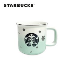 스타벅스 그라데이션 도자기 머그 컵 355ml (3color), 화이트+민트