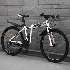 접이식 산악 자전거 변속 입문용 경량 트렉 휴대용 엠티비 mtb 남녀공용 트랙 통학, 21속, 26인치, 스포크 하이 배합 하드 포크 블랙 플라워