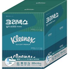 크리넥스 실크소프트 프리미엄 미용티슈 2겹, 200개입, 6개