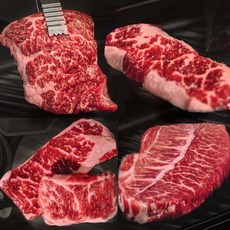 고기아찌 솔트에이징 미국산 소고기 4종 세트 600g(냉장) 등심+부채살+살치살+꽃갈비살, 1세트