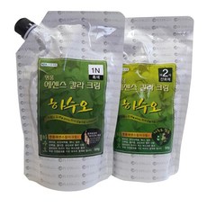 투에이산업 명품 에센스 칼라 크림 염색제 1제 500ml + 2제 500ml, 1N 흑색, 1세트