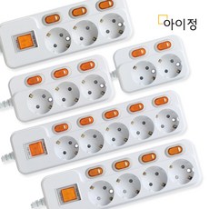 아이정 현대 개별절전 멀티탭 6구 3M 과부하차단 스위치, 개별 6구 과부하