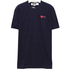 [꼼데가르송] 22FW P1T226 NAVY 더블하트패치 티셔츠