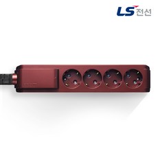 LS전선 4구 원형 1.5m 와인 멀티탭 가정용 사무용 캠핑용, 3m, 밀크펄 화이트