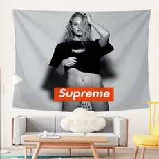 벽포스터 대형 패브릭 포스터 원룸꾸미기 벽가리개 카페 홈 인테리어 Supreme, J