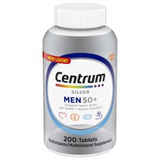 센트룸 실버 남성 200정 고급형 멀티비타민 [ 의사추천1위 /Centrum Silver MEN 50+], 실버남성 200정 X 1병