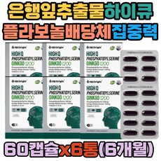 플라보놀배당체 NONGMO 하이큐 은행잎추출물 징코 아세로라 깜박깜박 글리세롤 토코페롤 밀납 대두레시틴 레시친 세린 하이브레인 기억력감퇴 뇌활성화 주의력 집중력 포스타딜세린 USP 고3 수험생 50대남자선물