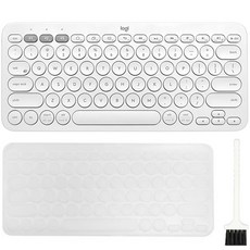 로지텍 K380 멀티 디바이스 블루투스 키보드 + 한글 키스킨 + 청소솔, 일반형, 화이트(키보드), Y-R0056