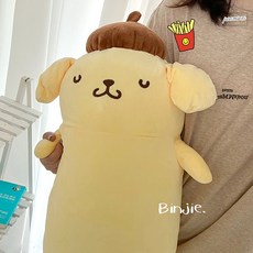 폼폼푸린인형 산리오인형 침대 폼폼푸린 쿠션 필로우 인형 캐릭터, 눈감기, 65cm