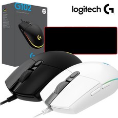 로지텍G G102 게이밍마우스 (로지텍코리아 정품박스 장패드포함 병행X 2년AS) 유선 마우스, 블랙, 로지텍G G102 정품박스+장패드