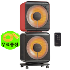 신일 2구 에코 큐브 전기 히터 업소용 가정용 사무실 캠핑용 스토브 난로 난방기, 레드/블랙(SEH-1500HLR)