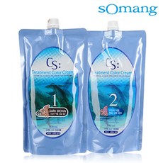 소망 CS 트리트먼트 칼라 크림 오징어먹물 염색약, 블랙
