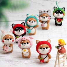 미니어처 시바견 만들기 수제 봉제 인형 DIY 패키지, 몬스터 시바견